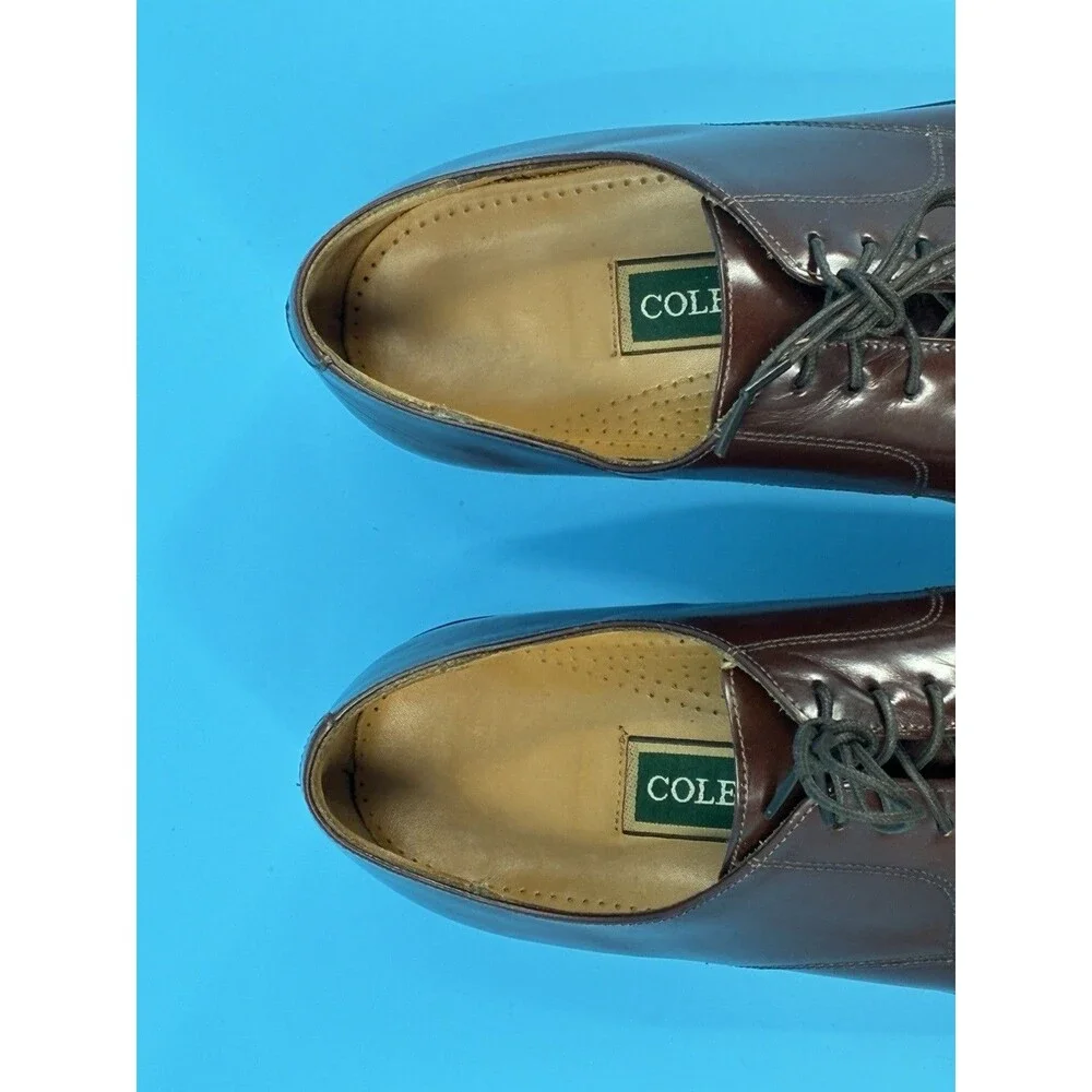Cole Haan Men’s 8.5 D C02838 Brown Burgundy Leather Cap Toe Oxford Dress Shoes